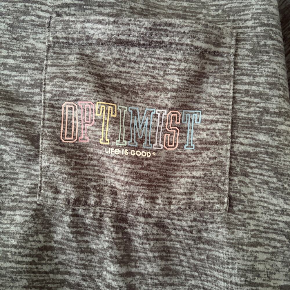 Life is Good pajama set "Optimist" Size Medium Gray and Pink - Picture 3 of 15